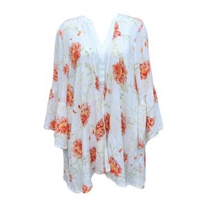 Torrid Peach and Cream Top - Vibrant Plus Size 1/2